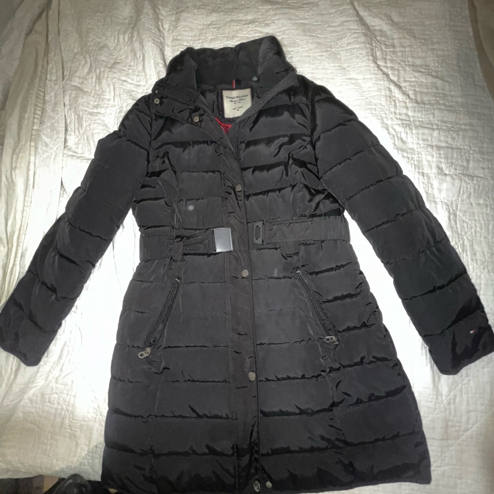 Tommy Hilfiger Women's Mid Length Down Fill Coat withOUT Faux Fur Trim Hood